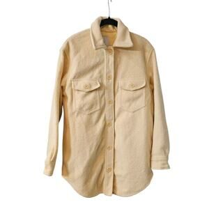 Joie Womens S/P Yellow Shacket Button Down Flap Chest Pockets